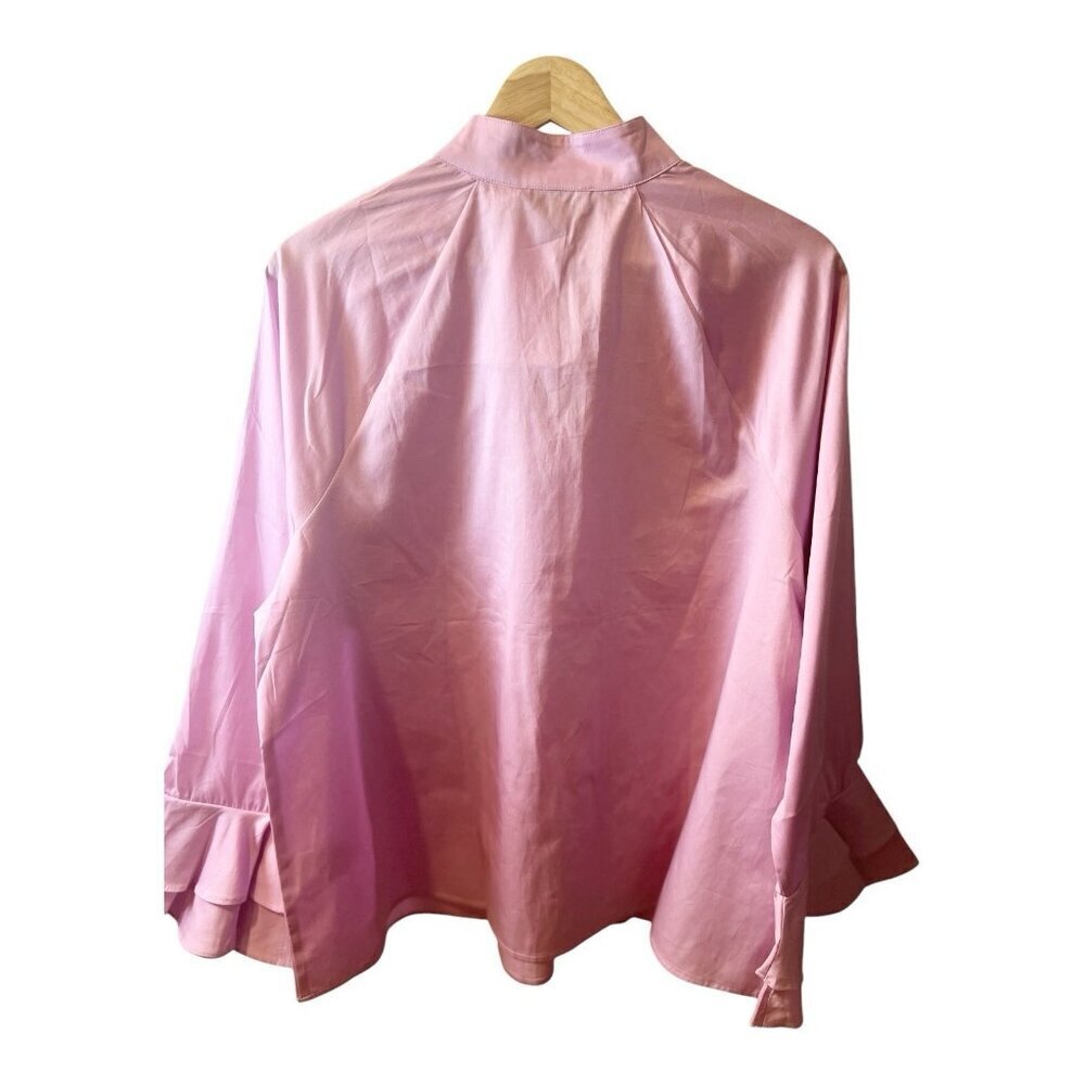 Harshman Women’s Nagisa Popover Orchid Lilac Blouse Size Large Bell Sleeves - Picture 6 of 10